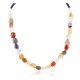 Certified Authentic Navajo .925 Sterling Silver Natural Multicolor Stones Quartz Amethyst Agate Native American Necklace 25310-1