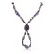 Certified Authentic Navajo .925 Sterling Silver Natural PURPLE AGATE AMETHYST TURQUOISE AND HEMATITE Native American Necklace 16001