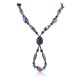 Certified Authentic Navajo .925 Sterling Silver Natural PURPLE AGATE AMETHYST TURQUOISE AND HEMATITE Native American Necklace 16001