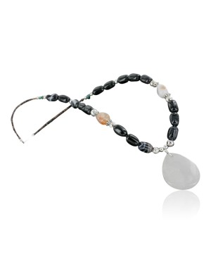 Certified Authentic Navajo .925 Sterling Silver Natural Quartz Agate Carnelian Native American Necklace 15562-15