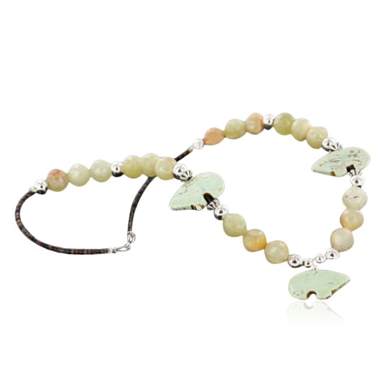 Certified Authentic Navajo .925 Sterling Silver Natural Quartz BOULDER Turquoise Native American Necklace 390747522317