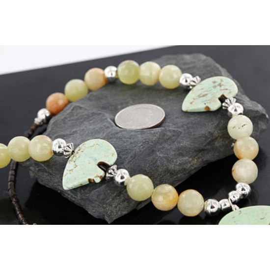 Certified Authentic Navajo .925 Sterling Silver Natural Quartz BOULDER Turquoise Native American Necklace 390747522317