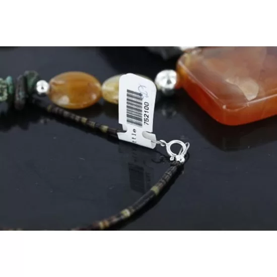 Navajo .925 Sterling Silver Natural Quartz Turquoise Agate Native American Necklace 752100-27 Navajo .925 Sterling Silver Natural Quartz Turquoise Agate Native American Necklace 752100-27