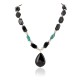 Certified Authentic Navajo .925 Sterling Silver Natural Roystone Turquoise Black Onyx Native American Necklace 15488 Certified Authentic Navajo .925 Sterling Silver Natural Roystone Turquoise Black Onyx Native American Necklace 15488
