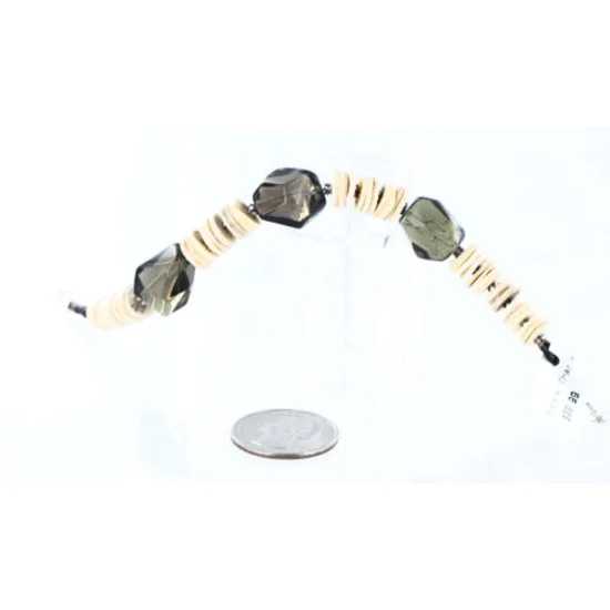 Navajo .925 Sterling Silver Natural Spiny Oyster Disk and Smoky Quartz Native American Bracelet 390756156321 Navajo .925 Sterling Silver Natural Spiny Oyster Disk and Smoky Quartz Native American Bracelet 390756156321