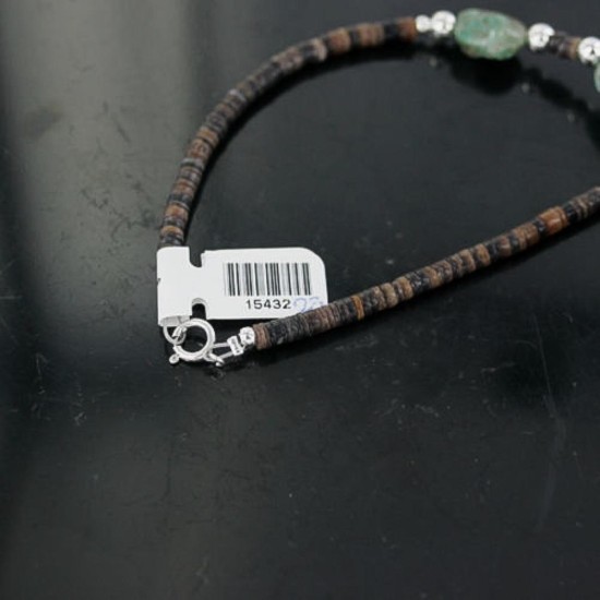 Certified Authentic Navajo .925 Sterling Silver Natural Tigers Eye and Turquoise Native American Necklace 15432-23