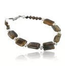 Navajo .925 Sterling Silver Natural Tigers Eye Barcelet Native American Bracelet 370968671294