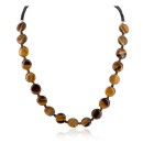 Certified Authentic Navajo .925 Sterling Silver Natural Tigers Eye Heishi Native American Necklace 25307-3
