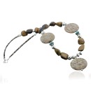 Certified Authentic Navajo .925 Sterling Silver Natural Tigers Eye Jasper Turquoise Native American Necklace 390732458105