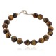 Certified Authentic Navajo .925 Sterling Silver Natural Tigers Eye Native American Bracelet 13039-2