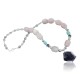 Certified Authentic Navajo .925 Sterling Silver Natural Turquoise Agate Amethyst Native American Necklace 390675692060