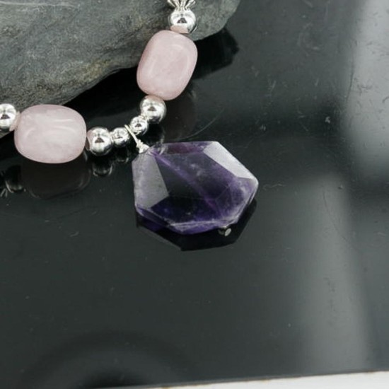 Certified Authentic Navajo .925 Sterling Silver Natural Turquoise Agate Amethyst Native American Necklace 390675692060