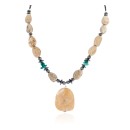 Certified Authentic Navajo .925 Sterling Silver Natural Turquoise Agate Hematite Native American Necklace 16092-5