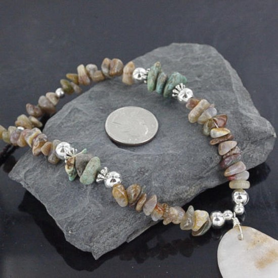 Certified Authentic Navajo .925 Sterling Silver Natural Turquoise Agate Native American Necklace 15151-29-0 Certified Authentic Navajo .925 Sterling Silver Natural Turquoise Agate Native American Necklace 15151-29-0