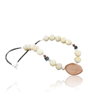 Certified Authentic Navajo .925 Sterling Silver Natural Turquoise Agate Native American Necklace 15265-19
