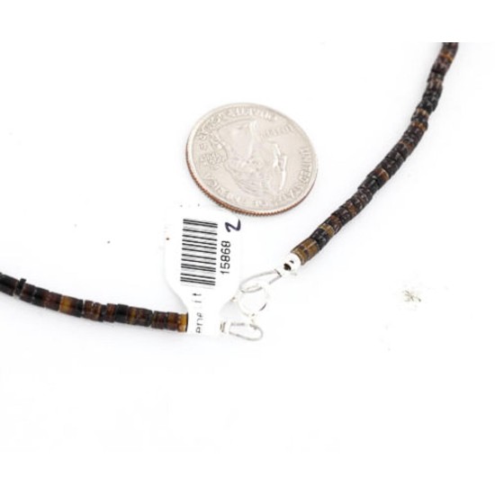 Certified Authentic Navajo .925 Sterling Silver Natural Turquoise Agate Native American Necklace 371060462893