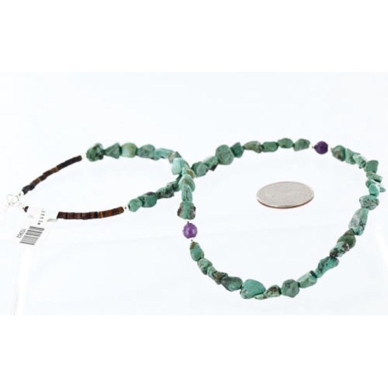 Certified Authentic Navajo .925 Sterling Silver Natural Turquoise Agate Native American Necklace 390756944205