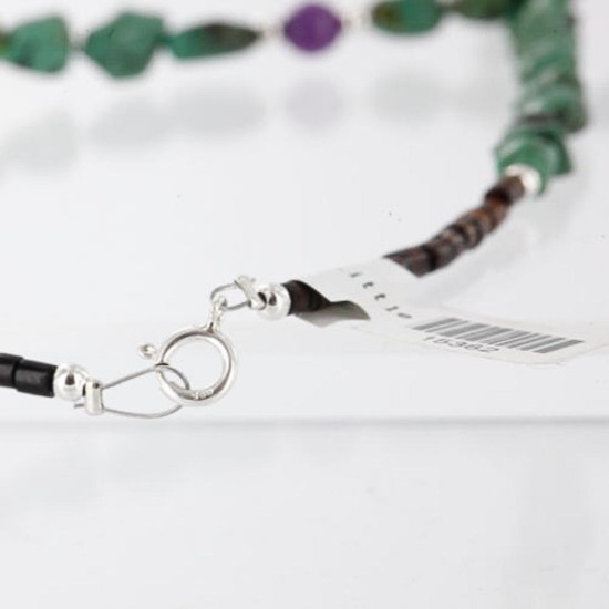 Certified Authentic Navajo .925 Sterling Silver Natural Turquoise Agate Native American Necklace 390756944205