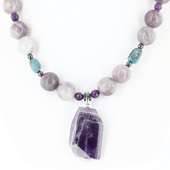 Certified Authentic Navajo .925 Sterling Silver Natural Turquoise Agate Native American Necklace 750109-12