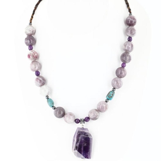 Certified Authentic Navajo .925 Sterling Silver Natural Turquoise Agate Native American Necklace 750109-12