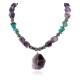 Certified Authentic Navajo .925 Sterling Silver Natural Turquoise Amethyst Hematite Native American Necklace 34057