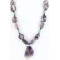 Navajo .925 Sterling Silver Necklace with Natural Turquoise and Amethyst