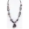 Navajo .925 Sterling Silver Necklace with Natural Turquoise and Amethyst