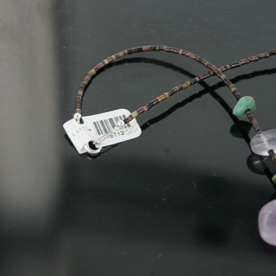 Certified Authentic Navajo .925 Sterling Silver Natural Turquoise Amethyst Native American Necklace 390722597391