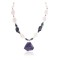 Certified Authentic Navajo .925 Sterling Silver Natural Turquoise Amethyst Pink Quartz Hematite Native American Necklace 16092-8