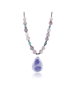 Certified Authentic Navajo .925 Sterling Silver Natural Turquoise and Agate Native American Necklace 371000092088