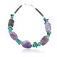 Certified Authentic Navajo .925 Sterling Silver Natural Turquoise and Amethyst Native American Bracelet 12891-1
