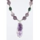 Certified Authentic Navajo .925 Sterling Silver Natural Turquoise and AMETHYST Native American Necklace 371007008020