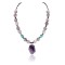 Certified Authentic Navajo .925 Sterling Silver Natural Turquoise and AMETHYST Native American Necklace 371008914523