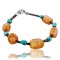 Certified Authentic Navajo .925 Sterling Silver Natural Turquoise and Carnelian Native American Bracelet 390749514692
