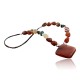 Certified Authentic Navajo .925 Sterling Silver Natural Turquoise and Carnelian Native American Necklace 370983984817