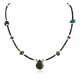 Certified Authentic Navajo .925 Sterling Silver Natural Turquoise and Coral Drop Native American Necklace 750172