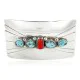 Navajo .925 Sterling Silver Natural Turquoise and Coral Native American Buckle 1195 Navajo .925 Sterling Silver Natural Turquoise and Coral Native American Buckle 1195