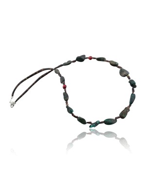 Certified Authentic Navajo .925 Sterling Silver Natural Turquoise and Coral Native American Necklace 390644971330