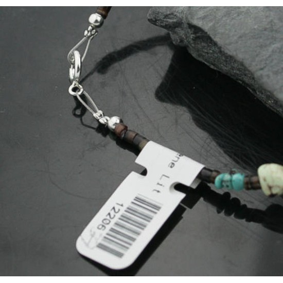 Certified Authentic Navajo .925 Sterling Silver Natural Turquoise and Gaspeite Native American Bracelet 370974617439