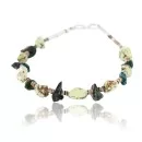Navajo .925 Sterling Silver Natural Turquoise and Gaspeite Native American Bracelet 370996110085