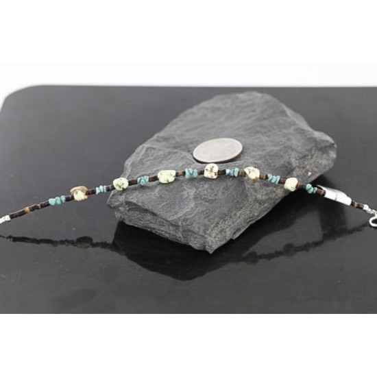 Certified Authentic Navajo .925 Sterling Silver Natural Turquoise and Gaspeite Native American Bracelet 390741195902