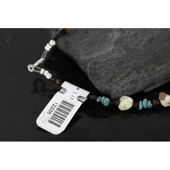 Certified Authentic Navajo .925 Sterling Silver Natural Turquoise and Gaspeite Native American Bracelet 390741195902