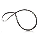 Navajo .925 Sterling Silver Natural Turquoise and Graduated Heishi Native American Necklace 390594947358