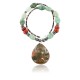Certified Authentic Navajo .925 Sterling Silver Natural Turquoise and Jade Native American Necklace 15624-4