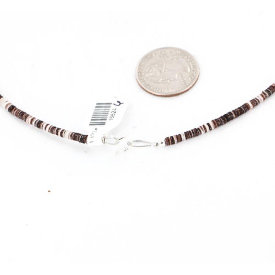 Certified Authentic Navajo .925 Sterling Silver Natural Turquoise and Jade Native American Necklace 15624-4
