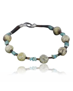 Certified Authentic Navajo .925 Sterling Silver Natural Turquoise and Jasper Native American Bracelet 390740864780