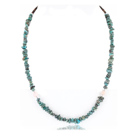 Certified Authentic Navajo .925 Sterling Silver Natural Turquoise and Jasper Native American Necklace 15851-33
