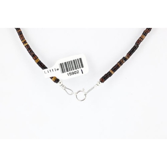 Certified Authentic Navajo .925 Sterling Silver Natural Turquoise and Jasper Native American Necklace 15902-1