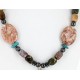 Certified Authentic Navajo .925 Sterling Silver Natural Turquoise and JASPER Native American Necklace 25205