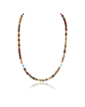 Certified Authentic Navajo .925 Sterling Silver Natural Turquoise and Jasper Native American Necklace 371046374949